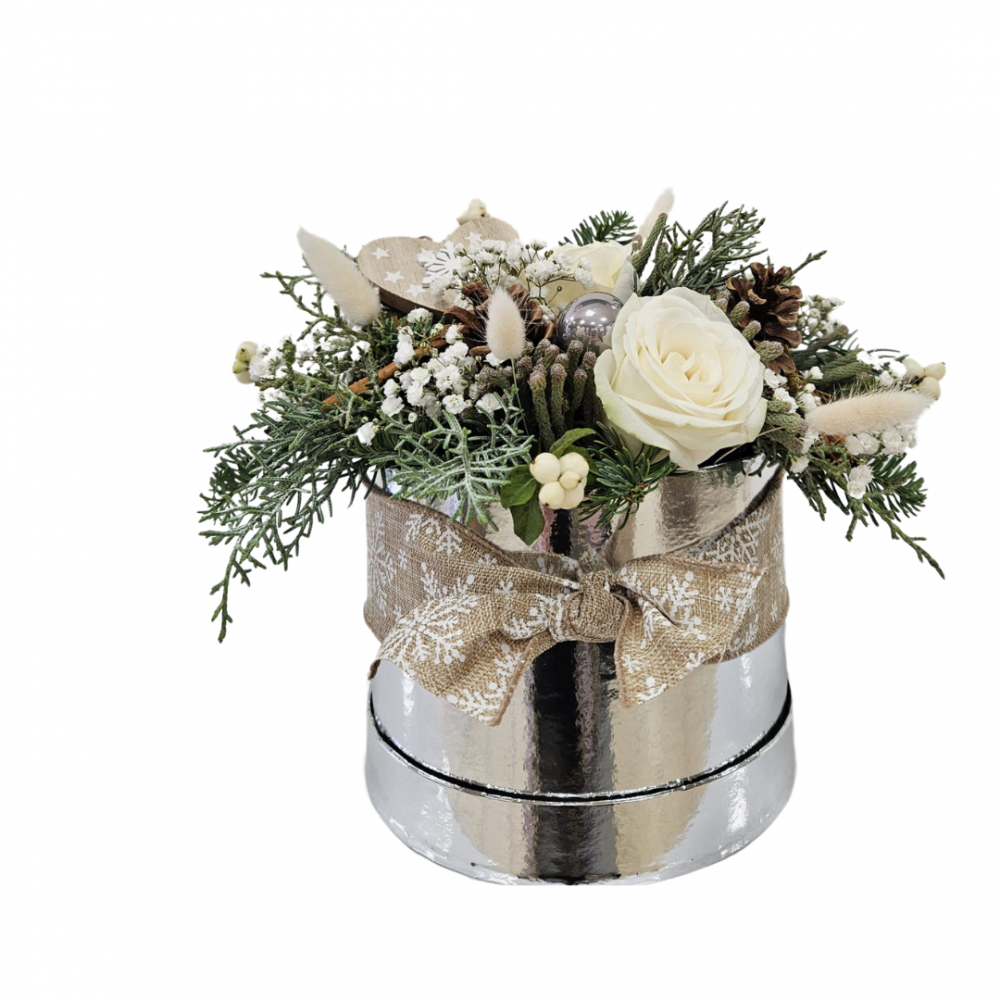 Silver Christmas Hatbox