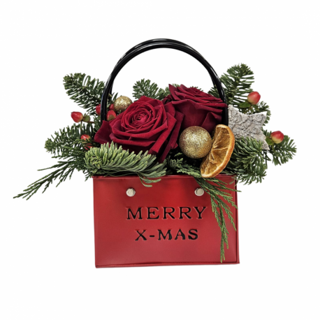 Merry X-Mas Floral Bag